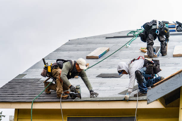 Professional Gutter Installation technician working in Croswell, MI